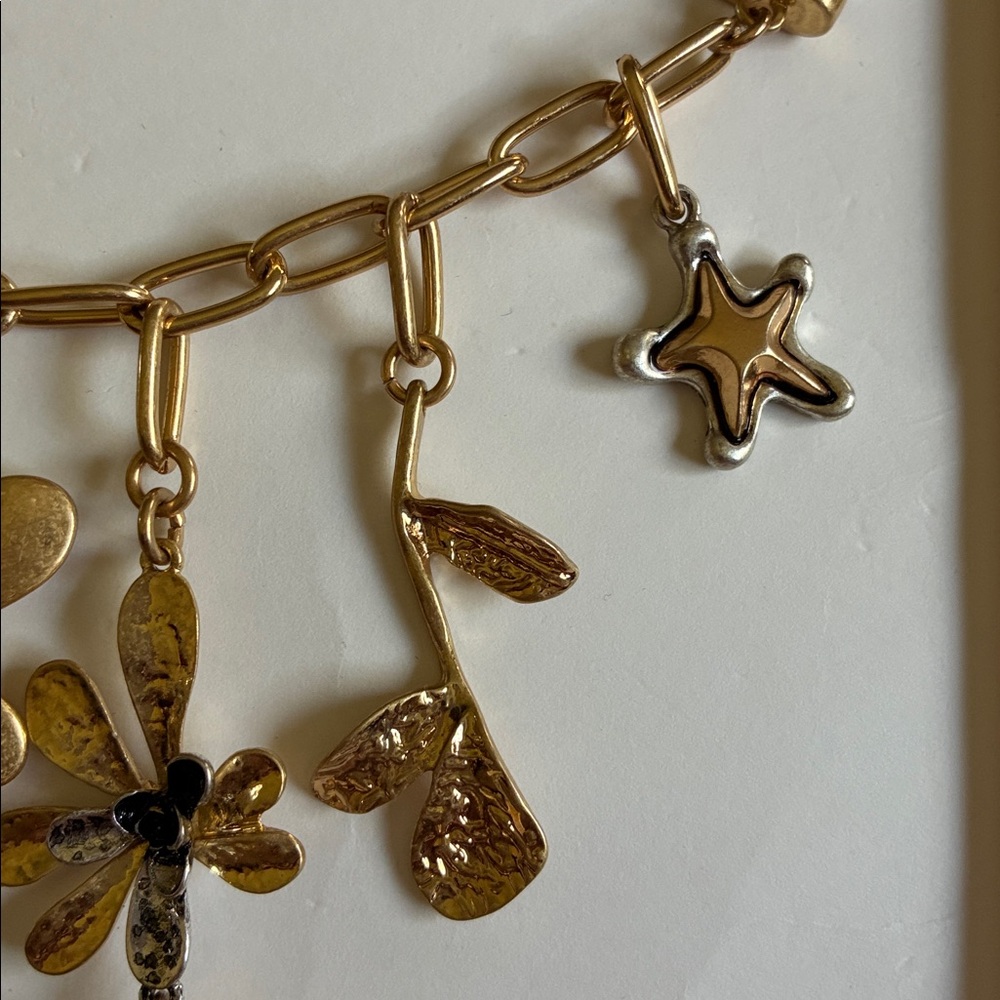 NWT. Zara Golden/Silver Butterfly Charm Combination Necklace. - Picture 8 of 12